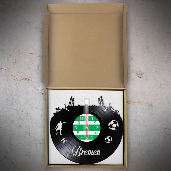 Bremen Skyline Vinyl Record Wall Clock