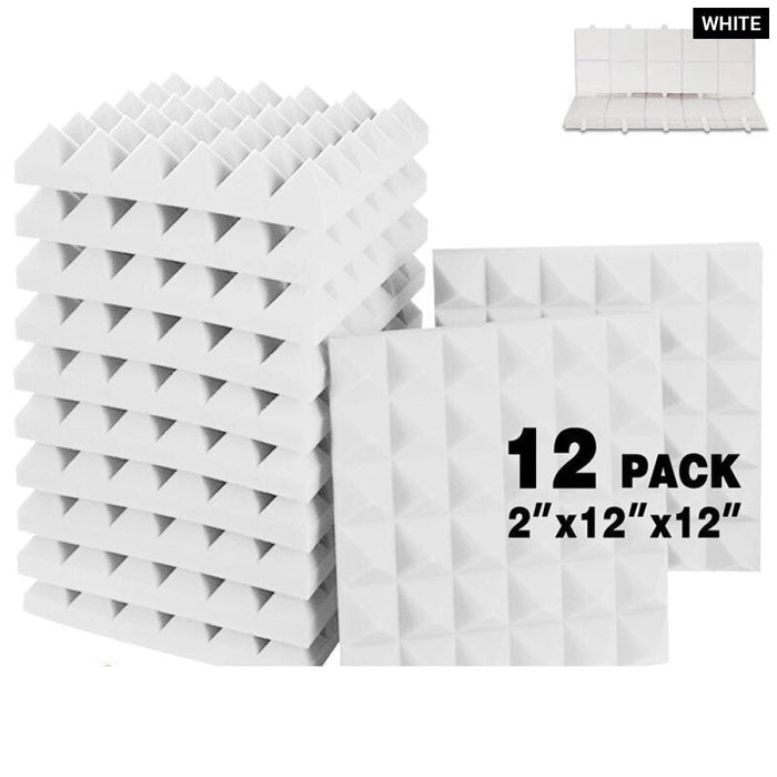 Soundproofing Foam Panels 12 Pcs Sound Treatment For Music Studio Wall Soundproof Sponge Pad Pyramid Acustic Home Decoration