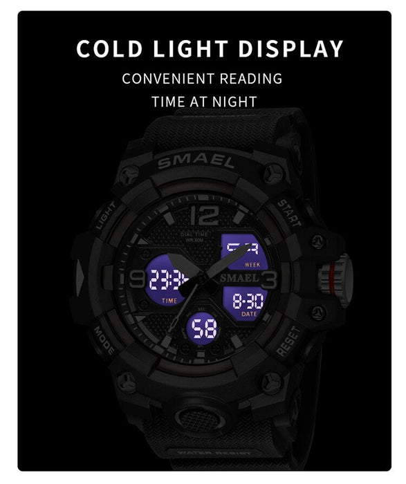Sport Watch Military Watch For Men Alarm Clock Stopwatch LED Digital Back Light Dual Time Display Men's Watches Waterproof