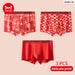 3pc Red Print Cotton Mens Underwear