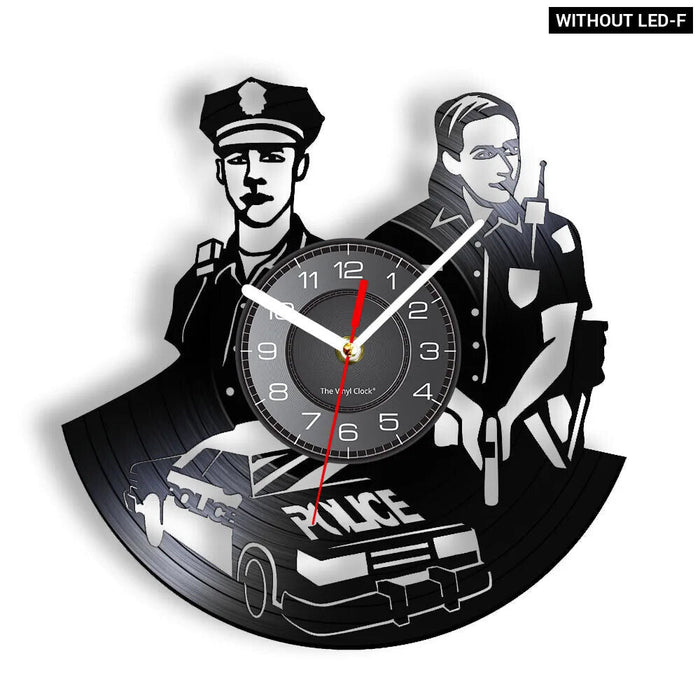 Usa Policeman Vinyl Record Wall Clock