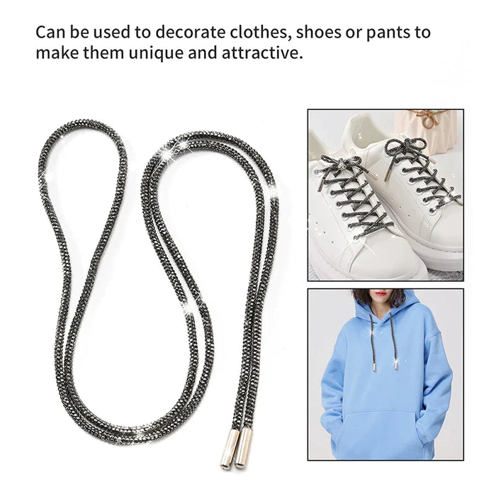 2 Pc Rhinestone Shoelace Set