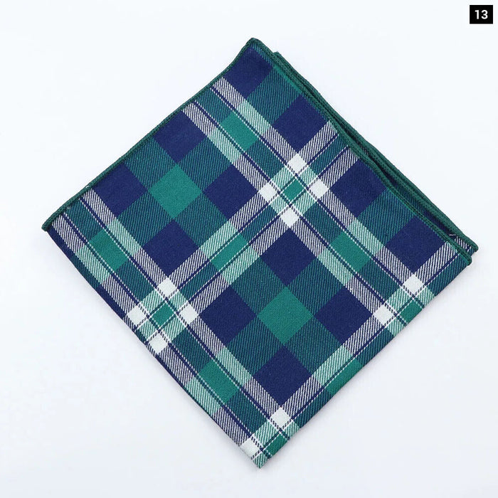 Vintage Plaid Cotton Hankerchiefs Pocket Squares