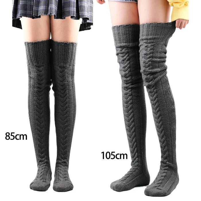 Wool Thigh High Socks For Women