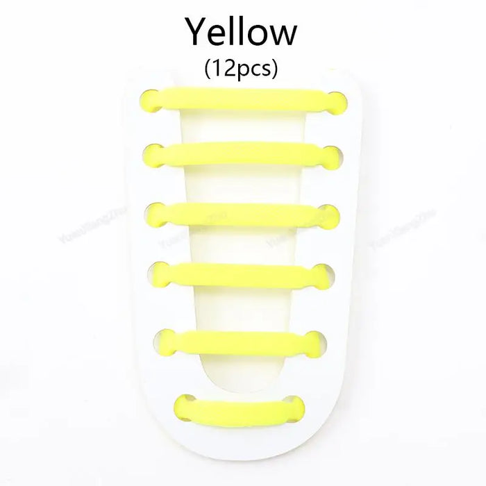 12Pcs Silicone No Tie Elastic Shoe Laces For Kids & Adults Shoes