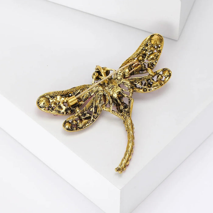 7 Colour Dragonflies Rhinestone Brooch For Women Luxury Accessory