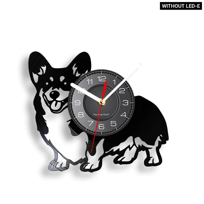 Love You To The Moon Corgi Vinyl Record Clock