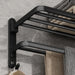 50cm Matte Black Folding Towel Holder With Hook