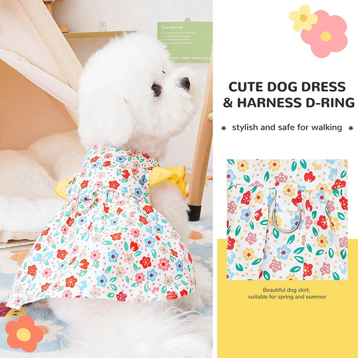 Girl Floral Dog Dress Pet Clothes