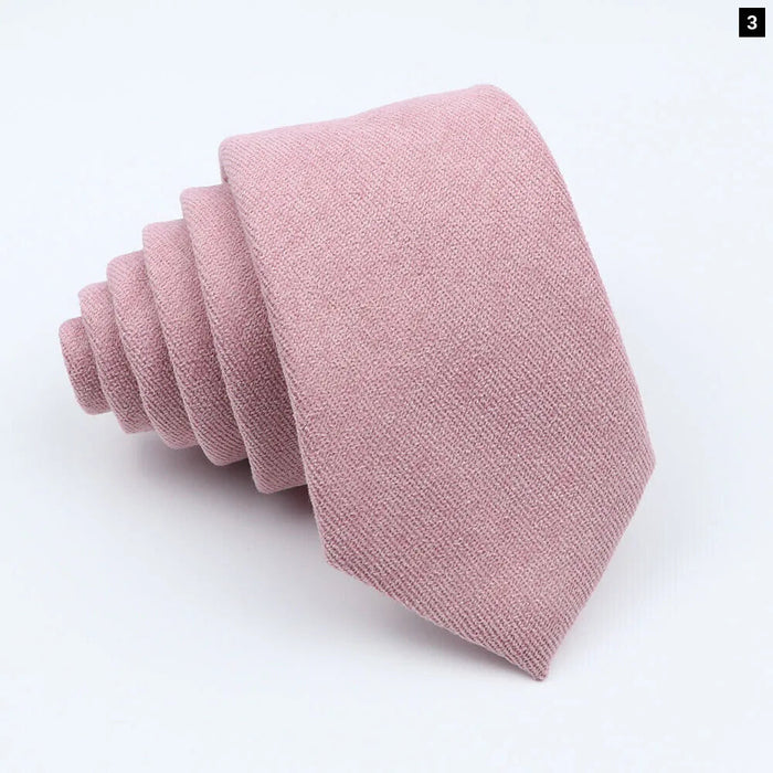 Colourful Cotton Corduroy Neck Tie 7Cm Skinny Wedding Party Tuxedo Accessory