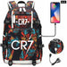 Unisex Cr7 Football Casual Daypack School Bag