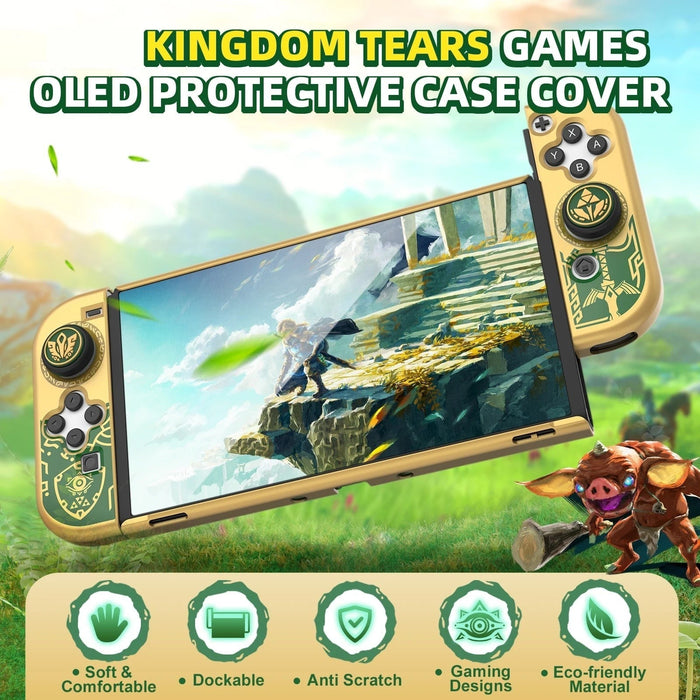 Golden-Green Protective Case Cover Oled Console Compatible Nintendo Switch Oled