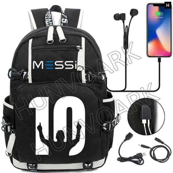 Unisex Messi Hikking Kids Laptop Waterproof School Bag