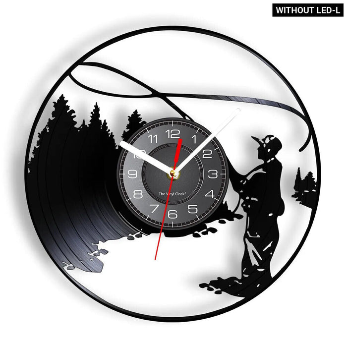 Modern Fly Fishing Vinyl Record Wall Clock