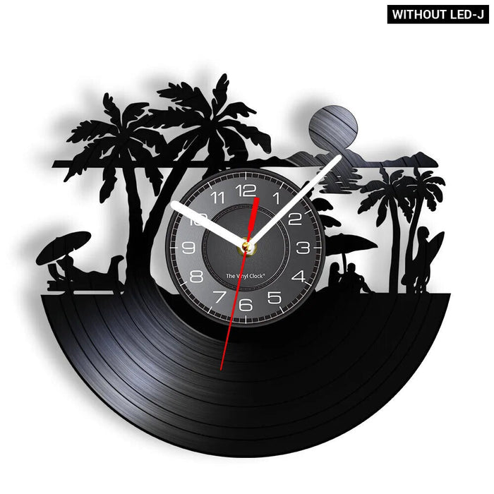 Surfing Vinyl Record Wall Clock