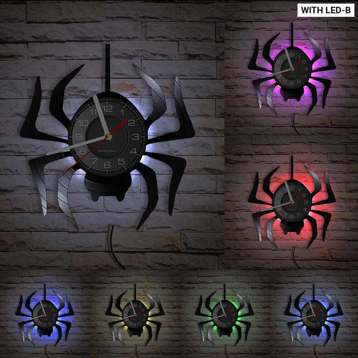 Spooky Black Widow Spider Wall Clock