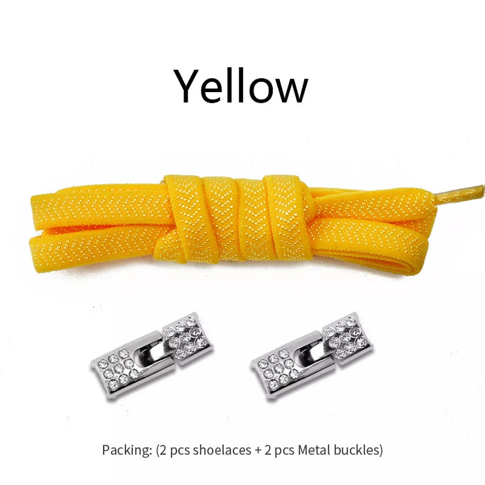 Elastic Sneakers Diamond Cross Locks Without Ties Shoe Laces For Kids & Adults Shoes 8Mm Width