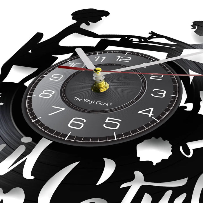 Vinyl Record Wall Clock For Nail Salon Studio