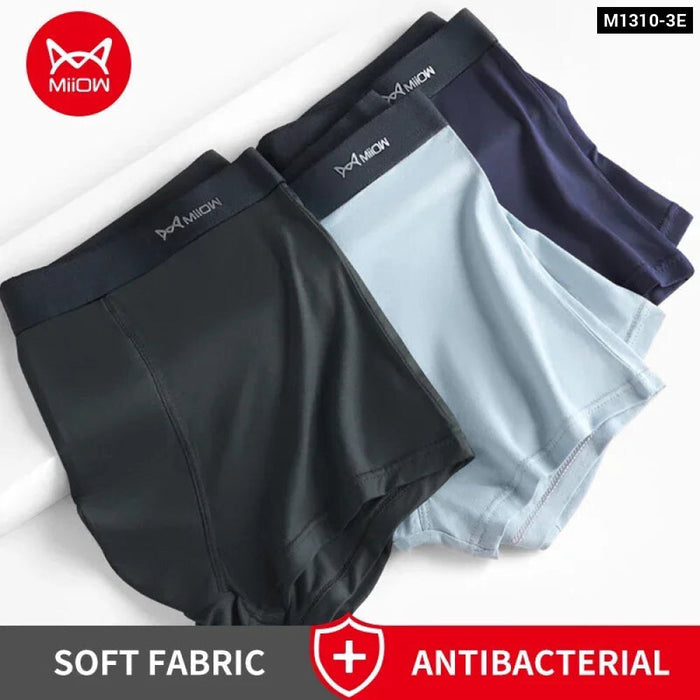 Pack Of 3 Antibacterial Mens Boxer Briefs In Ice Silk