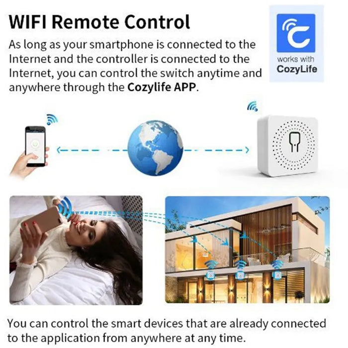 Smart Wifi Switch 2 Way Control Alexa Google Home Cozylife App