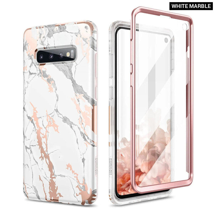 Samsung S10 Case 6.1 Geometric Marble Shockproof Cover With Screen Protector