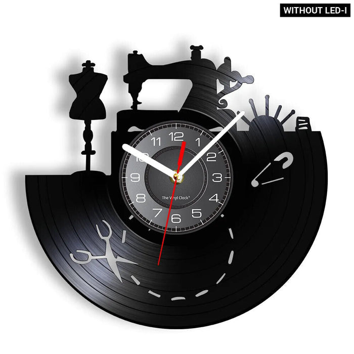Vinyl Record Sewing Machine Clock