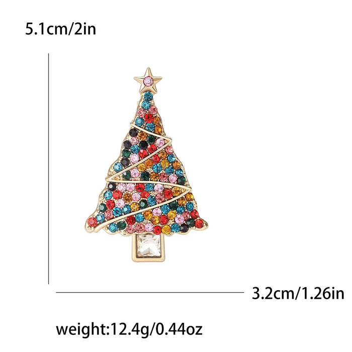 Christmas Tree Rhinestone Brooch