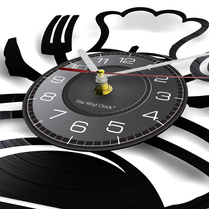 Retro Cutlery Vinyl Record Wall Clock