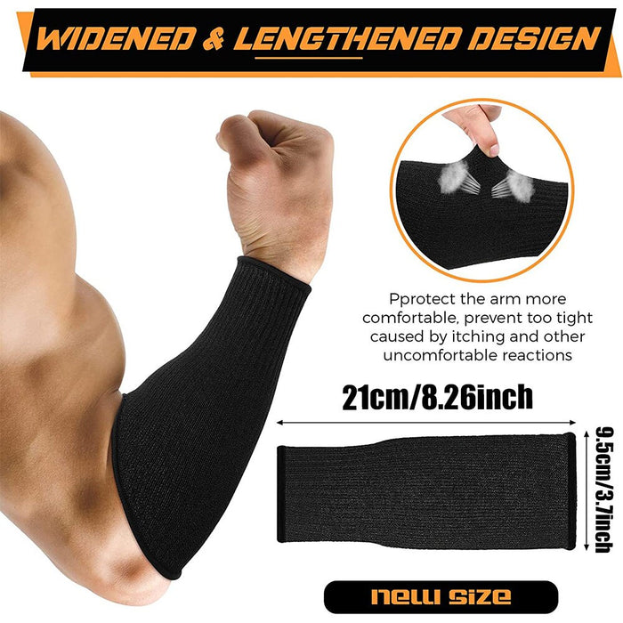 2 Pair Cut Resistant Anti-Puncture Fingerless Arm Sleeve Cover for Men Women