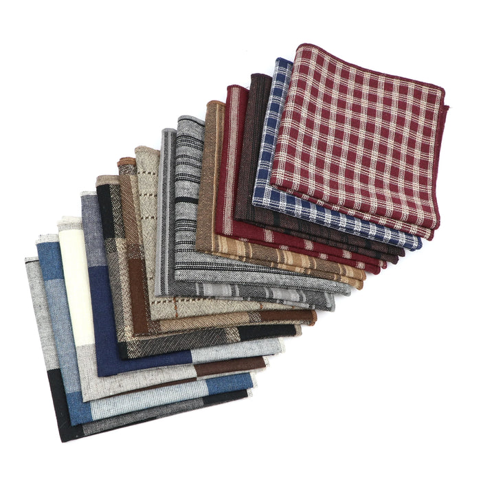 Premium Cotton Plaid Hankerchiefs Black Blue Red