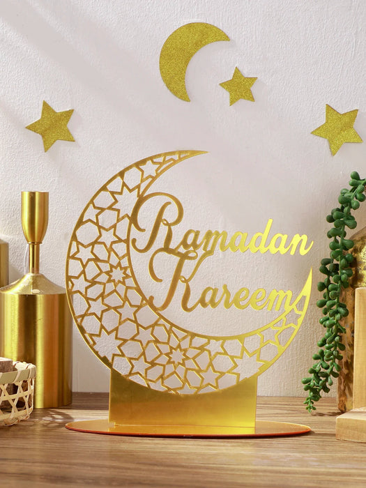 Golden Moon Acrylic Ramadan Decor For Home