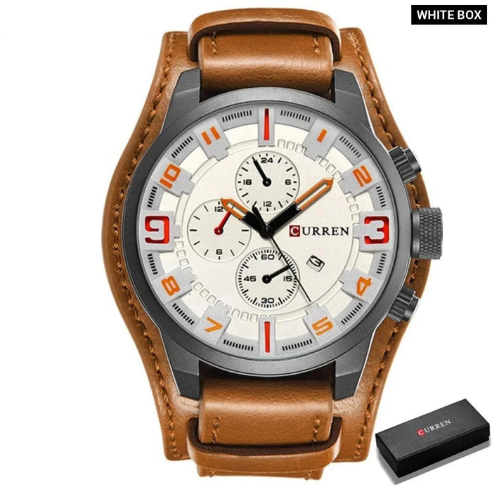 Casual Leather Military Quartz Sports Men's Wristwatches