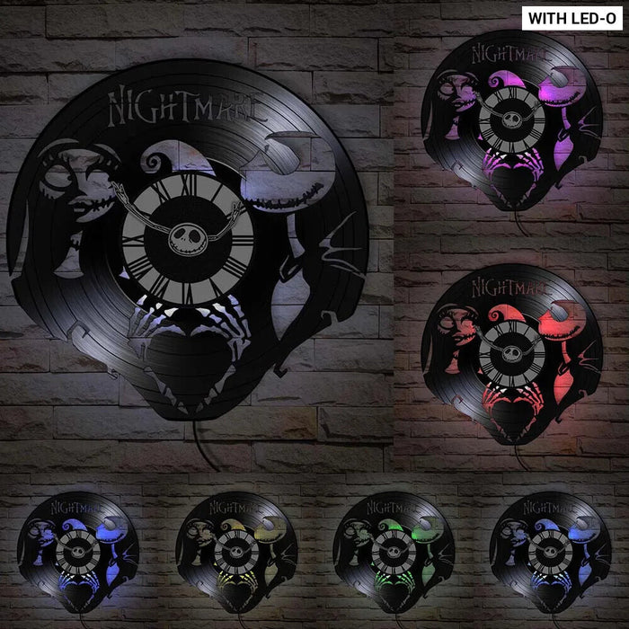 Halloween Nightmare Vinyl Record Wall Clock