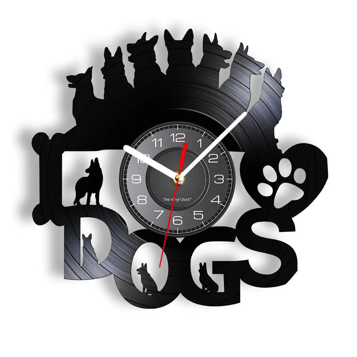 Romantic Dog Love Vinyl Record Wall Clock