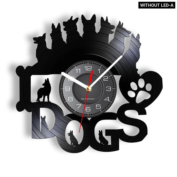 Romantic Dog Love Vinyl Record Wall Clock