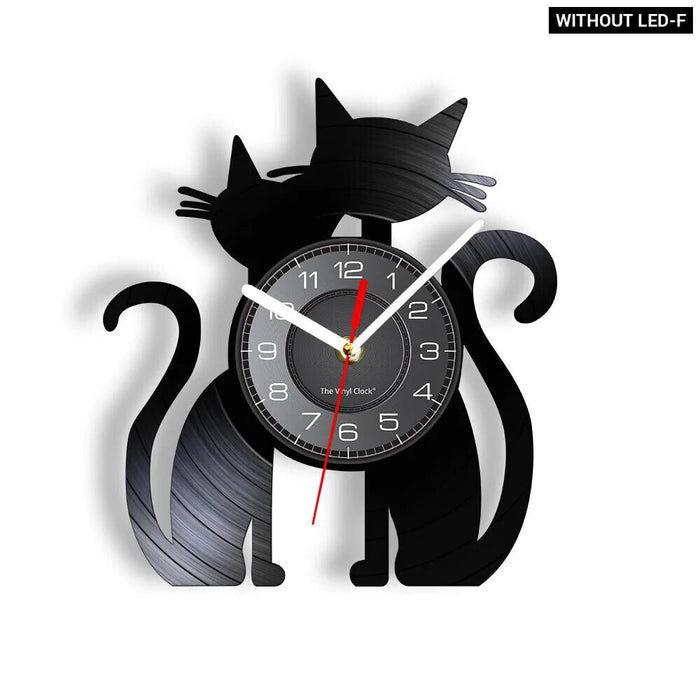 Love Cats Vinyl Record Wall Clock