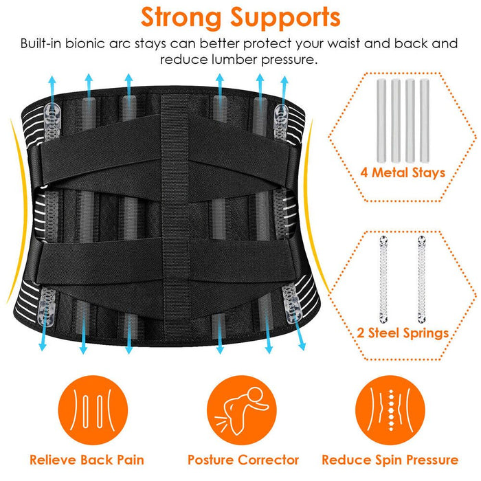 Elastic Breathable Double Compression Waist Support Weightlifting Belt for Men Women