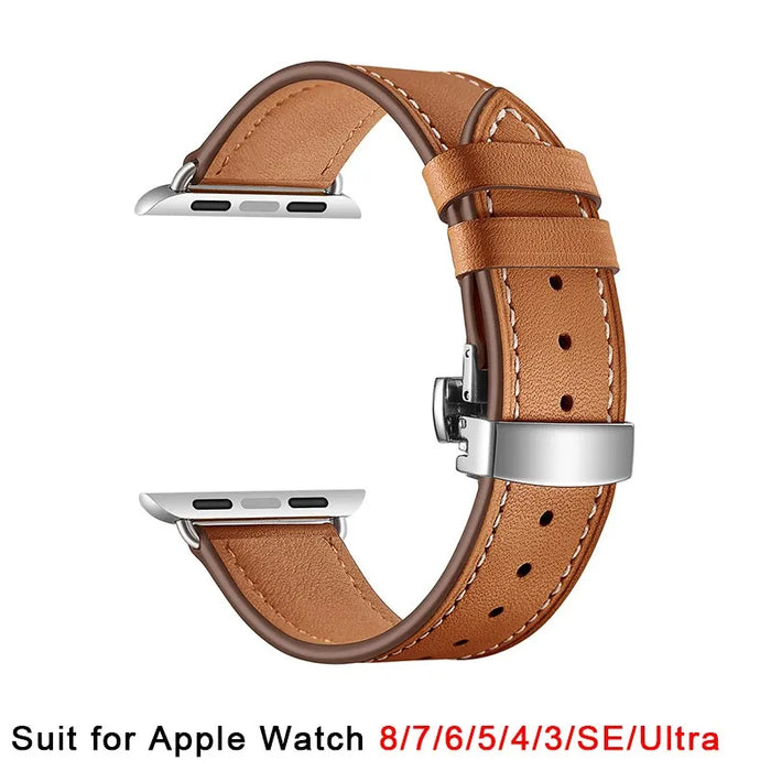 Leather Strap for Apple Watch Band 45mm 41mm 44mm 40mm 42mm