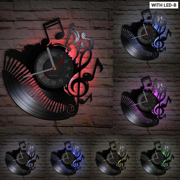 Musical Vinyl Record Wall Clock