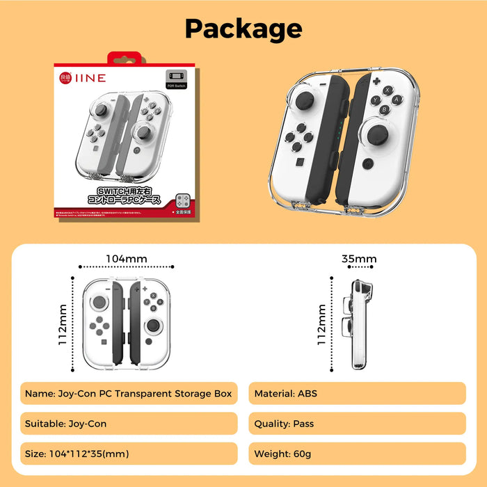 Pc Transparent Storage Box For Nintendo Switch Joy-Con