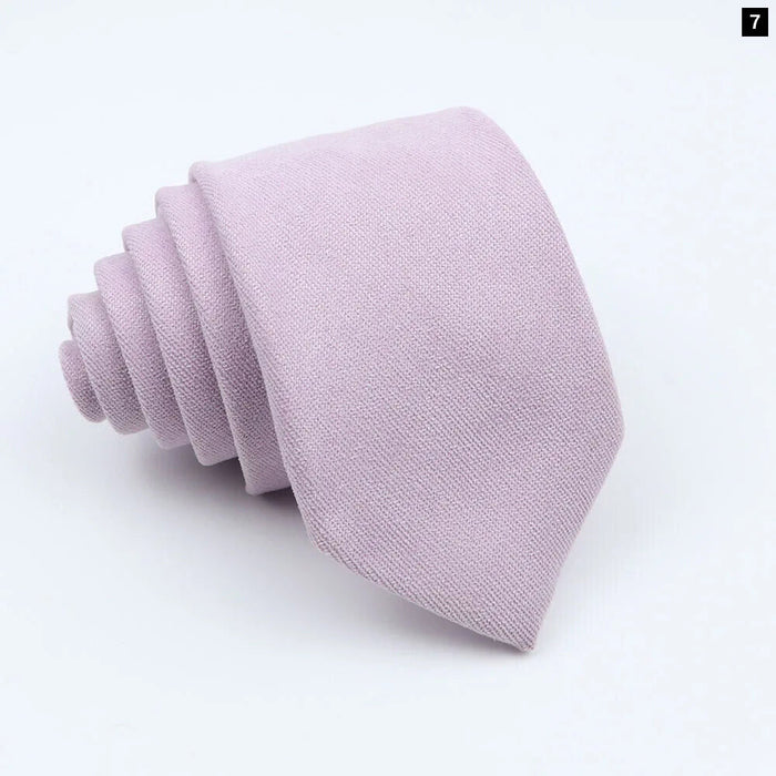 Colourful Cotton Corduroy Neck Tie 7Cm Skinny Wedding Party Tuxedo Accessory