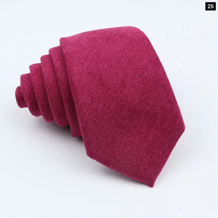 Colourful Cotton Corduroy Neck Tie 7Cm Skinny Wedding Party Tuxedo Accessory