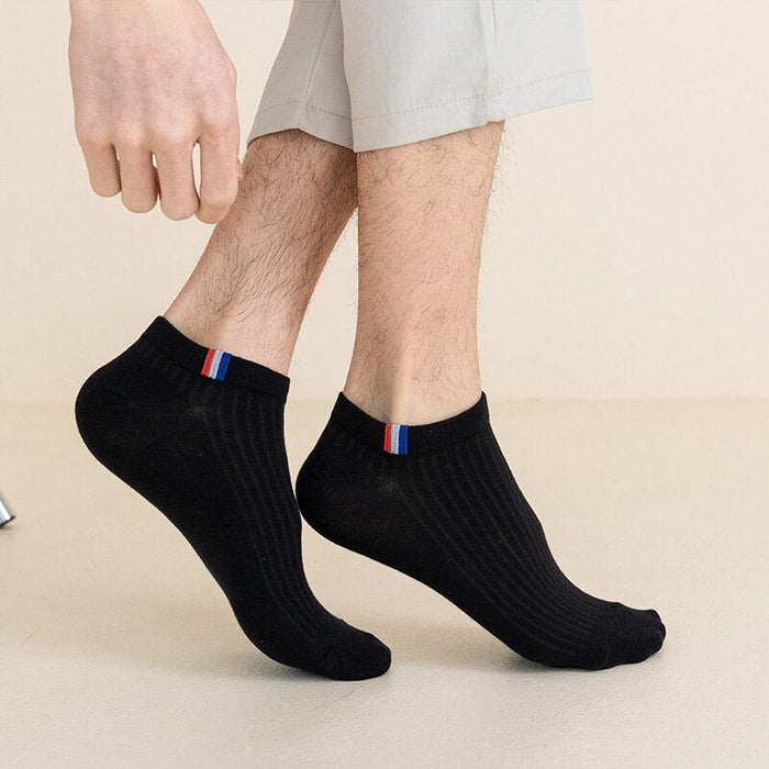 5 Pairs Of Thin Summer Blending Boat Socks Plain Colour Mens Casual Socks Breathable Sweat Absorbing Calibration Socks