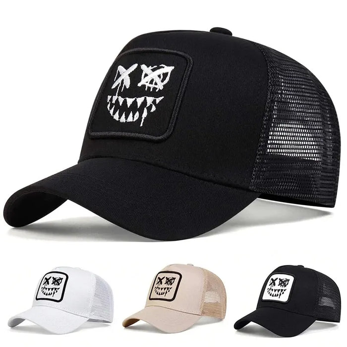 Smiling Teeth Embroidered Baseball Cap Outdoor Sun Hat