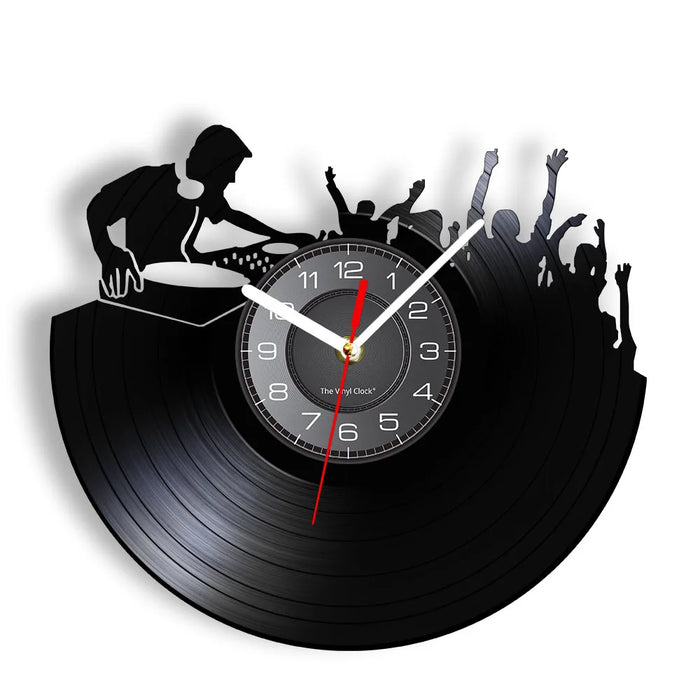 Disco Dance Party Vinyl Record Wall Clock