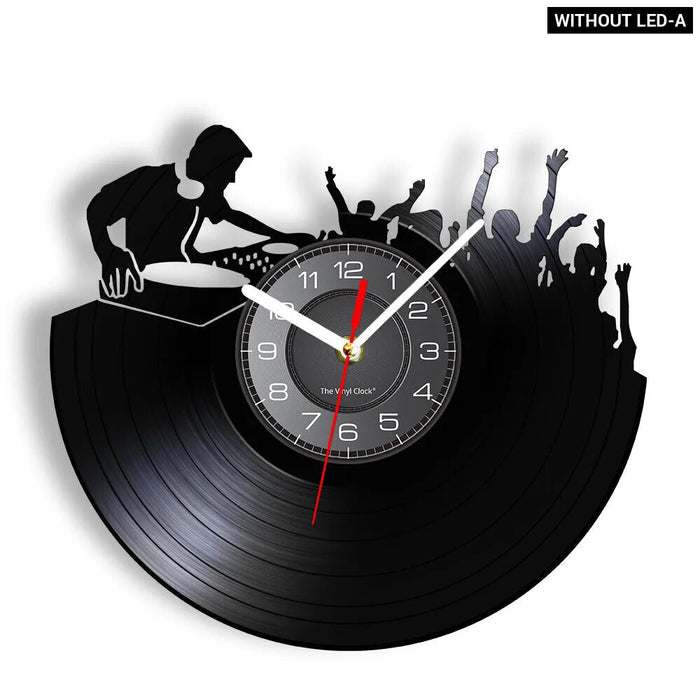 Disco Dance Party Vinyl Record Wall Clock