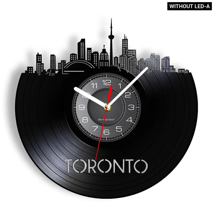 Toronto Skyline Vinyl Record Clock