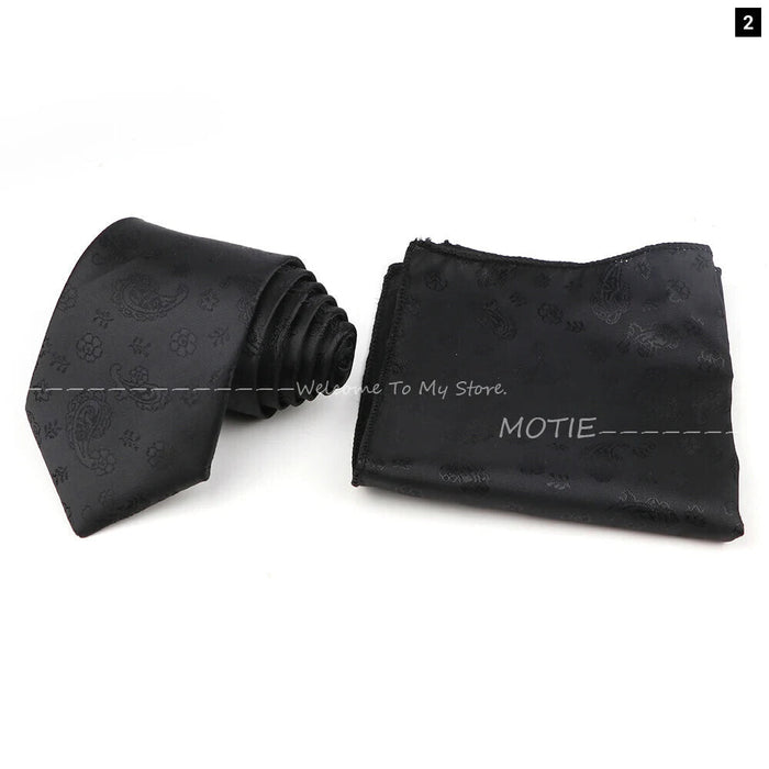 Mens Luxury Pocket Square Tie Set For Business And Parties