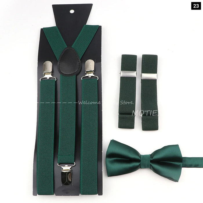 Adjustable Elastic Suspender Set For Weddings