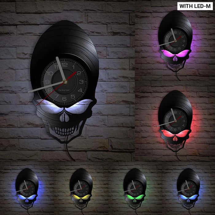 Skull Heads Vinyl Record Wall Clock